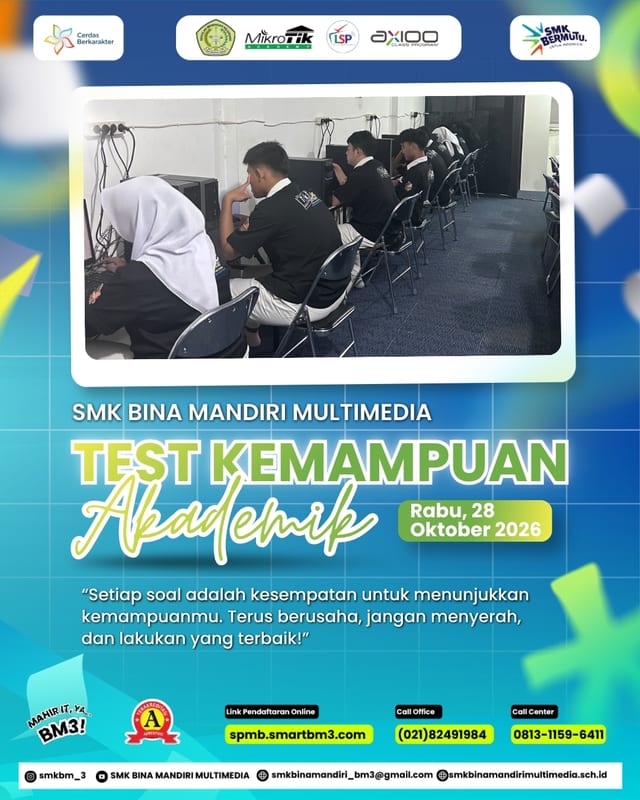 Pelaksanaan Test Kemampuan Akademik (TKA) SMK Bina Mandiri Multimedia hari ketig...