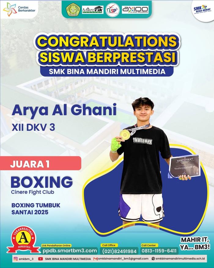 Siswa SMK BM3 Juara 1 Ajang Boxing Tumbuk Santai 2025