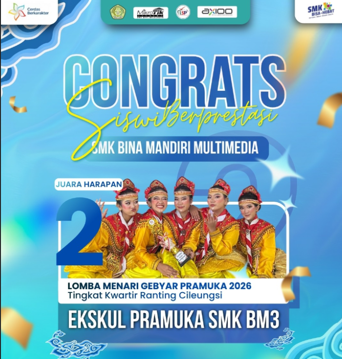 🏆 Tim Pramuka SMK Bina Mandiri Multimedia Raih Juara Harapan 2 Gebyar Pramuka 2026