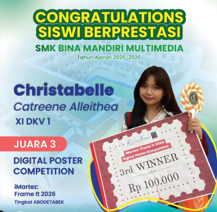🏆 Siswi SMK Bina Mandiri Multimedia Raih Juara 3 Digital Poster Competition