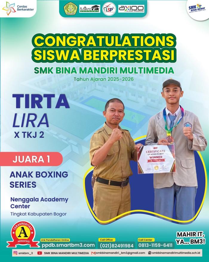 Siswa SMK Bina Mandiri Multimedia Raih Juara 1 Boxing Series Tingkat Kabupaten Bogor