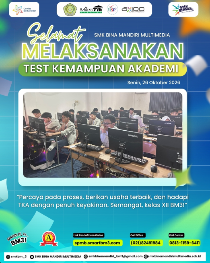 Siswa Kelas XII SMK Bina Mandiri Multimedia Ikuti Test Kemampuan Akademik (TKA)