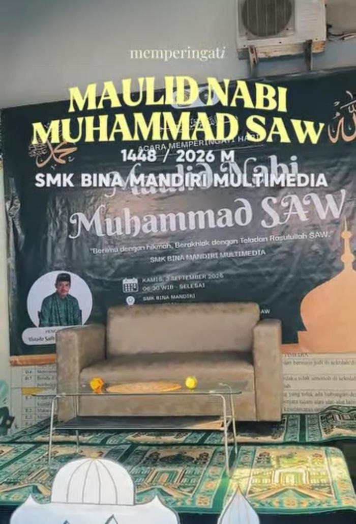 Teladani Akhlak Rasulullah, SMK Bina Mandiri Multimedia Sukses Gelar Peringatan Maulid Nabi 1448 H