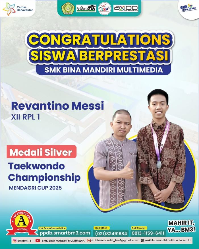 Prestasi Olahraga: Atlet Taekwondo SMK BM3 Raih Medali Perak di Mendagri Cup