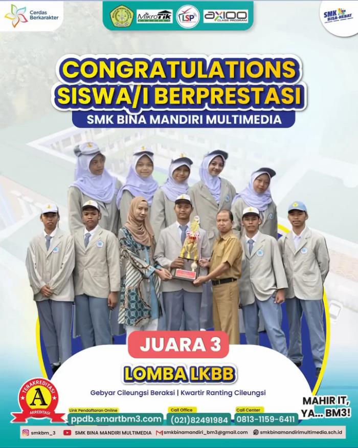 Tim Paskibra SMK BM3 Bawa Pulang Trofi Juara 3 LKBB Gebyar Hari Pramuka 2025